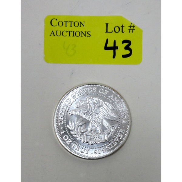 1 Oz .999 Silver Eagle/Silver Trade Unit Round 