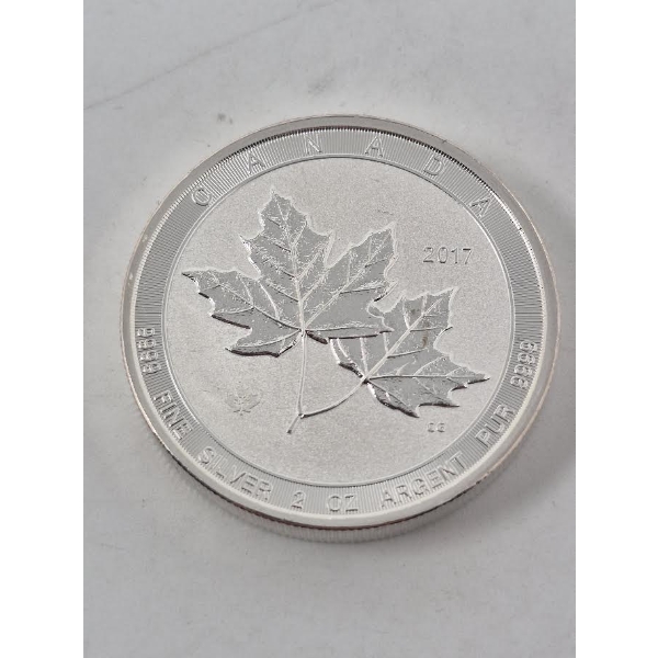 2 Oz .9999 Silver 2017 Canada Maple Leaves Coin