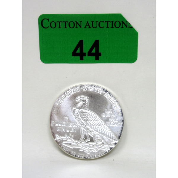 1 Oz .999 Silver Golden State Mint Eagle Round 