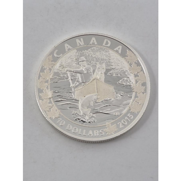 1/2 Oz .9999 Silver Canada Canoe/Fishing Coin