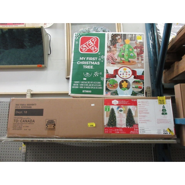 1 Pre-Lit and 1 Toy Christmas Tree - Tag Says 3 but only 2