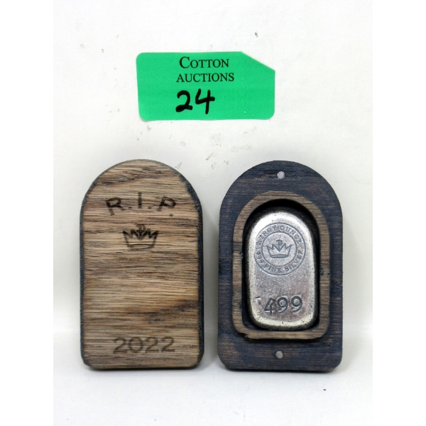 2 Oz .999 Silver RIP Tombstone Bar