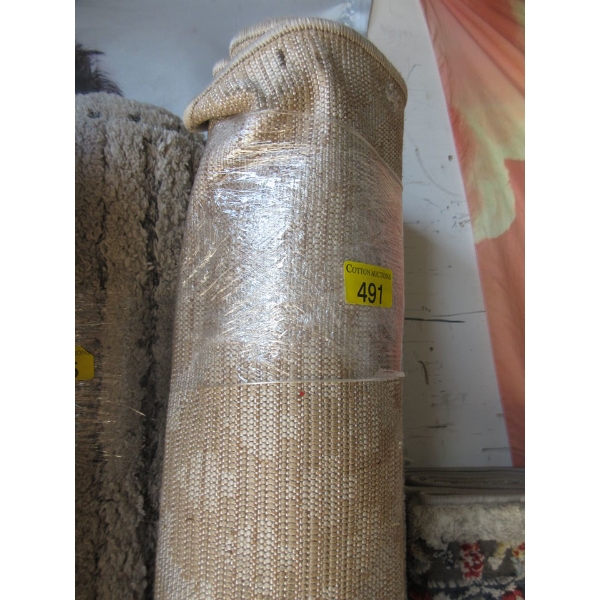 7' x 9' Beige Patterned Low Pile Area Carpet 