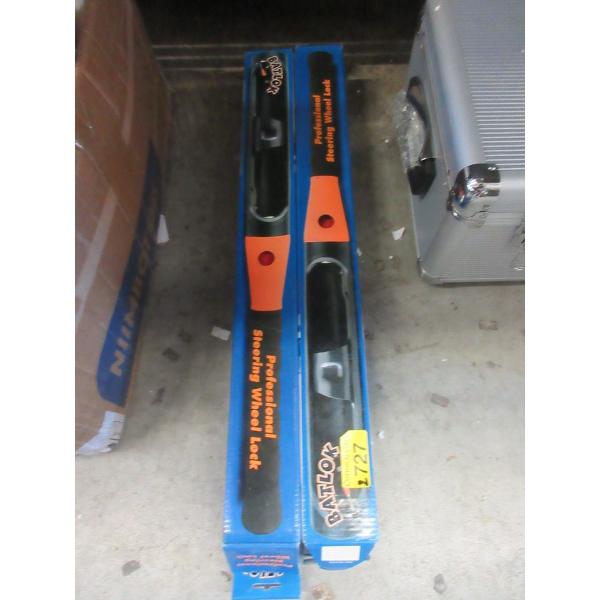 2 Red Batlock Professional Steering Wheel Locks