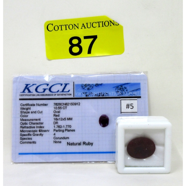 10.55 CT Oval Ruby Gemstone