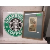 Image 1 : Vintage Coloured Etching & Metal Starbucks Sign