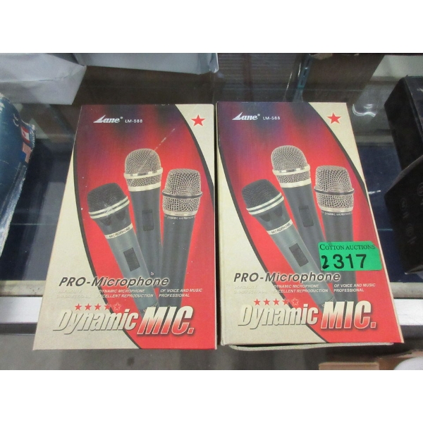 2 Lane LM-588 Dynamic Mike Pro-Microphones