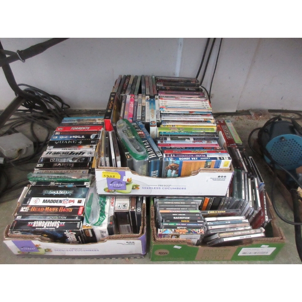 3 Boxes of PC Games and DVD Movies and Series