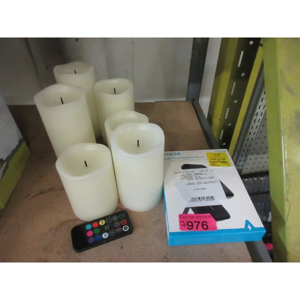 6 LED Candles  & 1 Anker MagGo Power Bank 