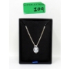Image 2 : 2.5 CT White Topaz & Diamond Silver Pendant 