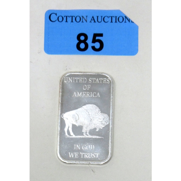 1 Oz .999 Silver Indigenous/Buffalo USA Bar 