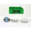 Image 1 : Three .925 Sterling Silver Crystal Gemstone Rings