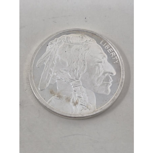 1 Oz .999 Silver Indigenous/Buffalo Art Round 