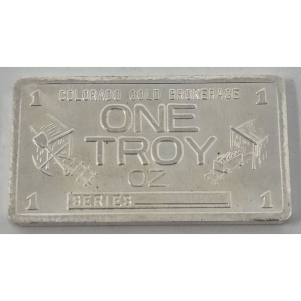 1 Oz .999 Silver Colorado Gold Brokerage Bar 