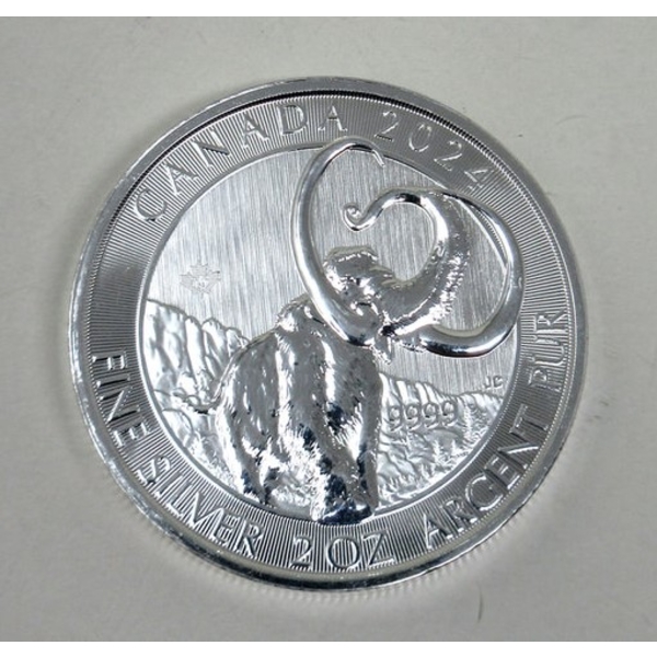 2 Oz .9999 Silver Canada Woolly Mammoth Coin 