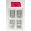 Image 1 : Uncut 4 x 1/2 Oz .999 Silver NWTM Bars 