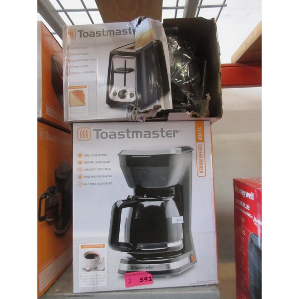Toastmaster 2-Slice Toaster & 12-Cup Coffee Maker