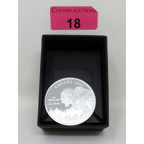 2 Oz .9999 Silver 2024 Weather Watch: Bison by Robert Bateman Coin 