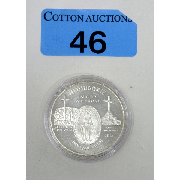 1 Oz .999 Silver 2015 Miraculous Medal Round 