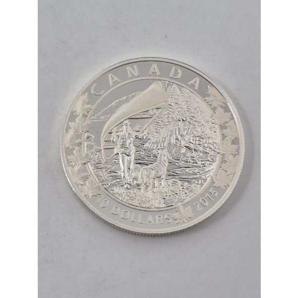 1/2 Oz .9999 Silver Canada Canoe Landscapes Coin