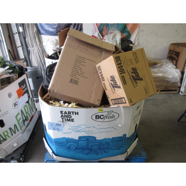 Skid of Assorted Storage Locker Goods - As Is