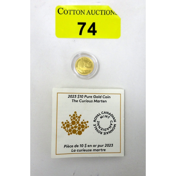 1.58 Gram .9999 Fine Gold 2023 Curious Marten Coin 