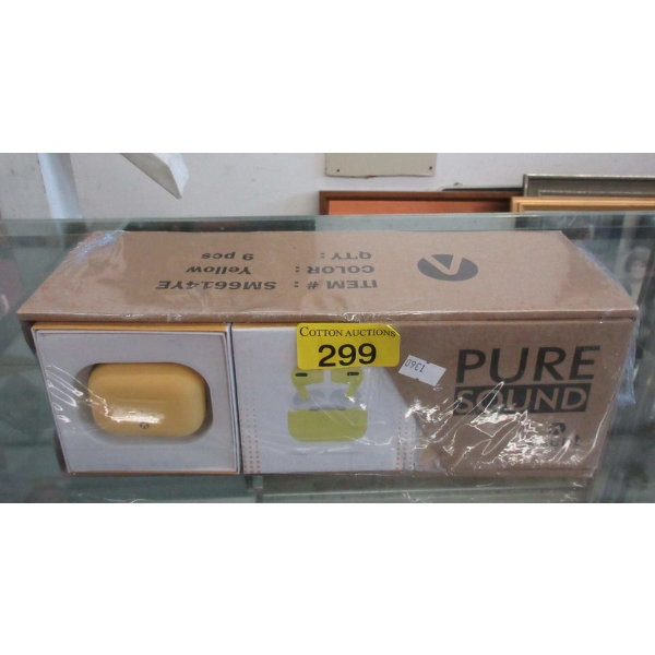 Box of 9 New Pure Sound Air Buds - Yellow