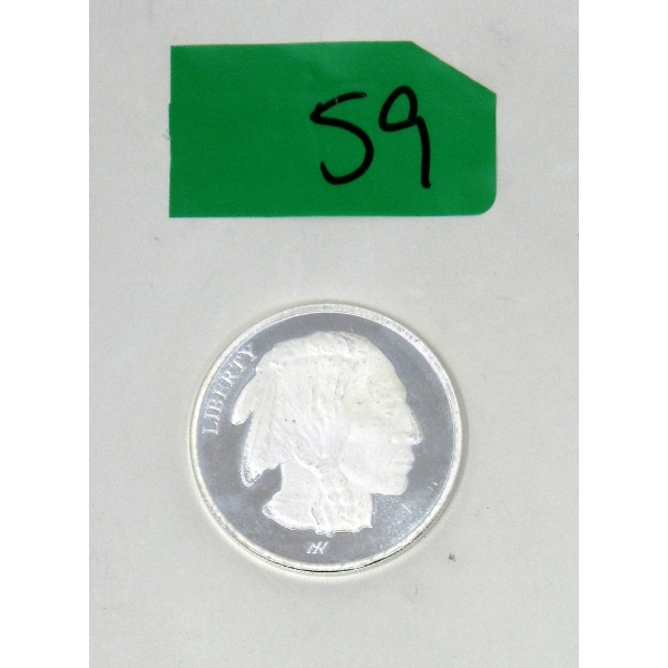 1 Oz .999 Silver Liberty/Buffalo Round 