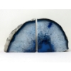Image 1 : Blue Polished Brazilian Crystal Agate Bookend Set