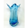 Image 1 : Mid-Century Aqua Blue to Clear Art Glass Vase