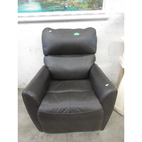 Black Faux Leather Manual Recliner 