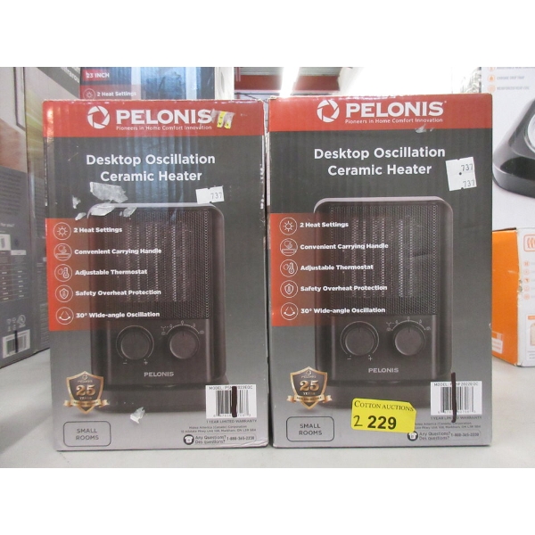 2 Pelonis Desktop Ceramic Oscillation Heaters