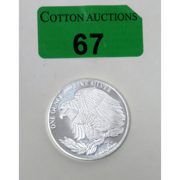 1 Oz .999 Silver St. Gaudens SilverTowne Round 