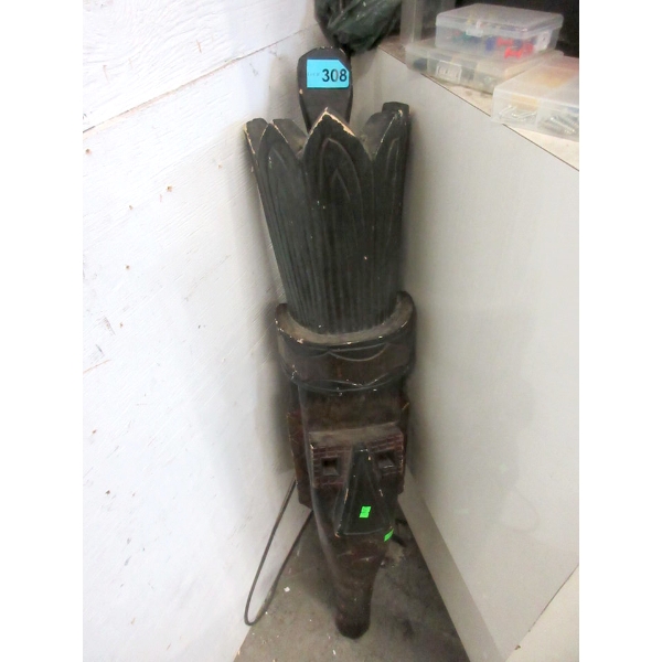 43" Tall Wood Wall Carving - 8" Wide
