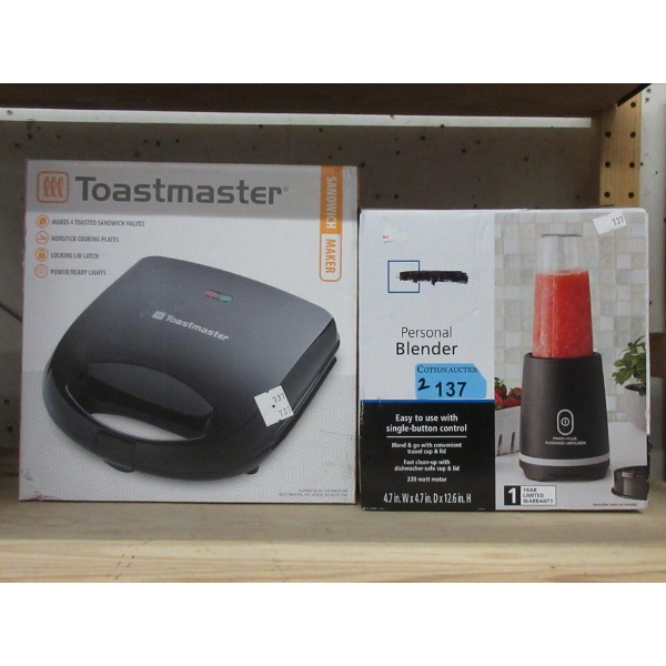 Personal Blender &Toast Master Sandwich Press