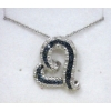 Image 1 : New Blue and White Diamond Heart Necklace