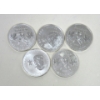 Image 2 : 5 x 1 Oz .9999 Silver 2010 HOCKEY Coins