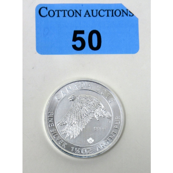 1.5 Oz .9999 Silver 2016 White Falcon Coin 