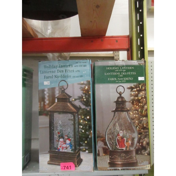 2 LED Illuminated Holiday Lanterns in Boxes