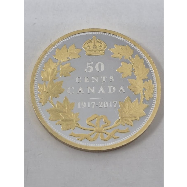 2 Oz .9999 Silver 50 Cent Centennial Replica George V Coin 