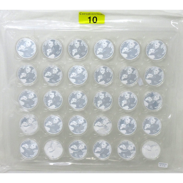 30 x 30 Gram .999 Silver 2023 PANDA Coins 
