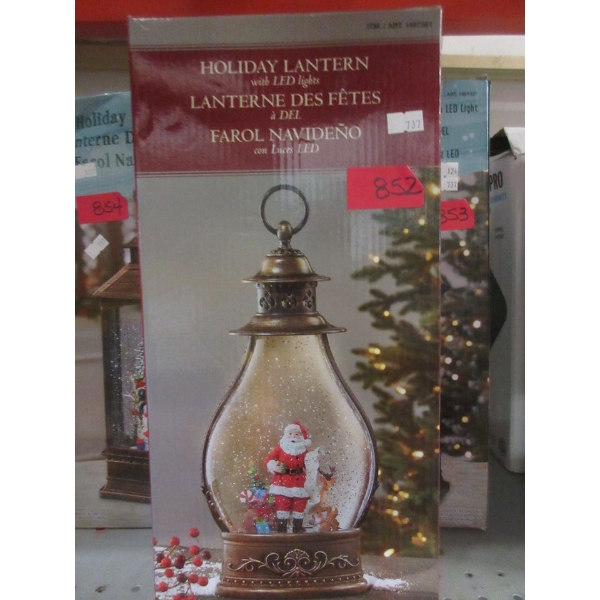 Holiday Lantern with LED Lights & Moving Glitter