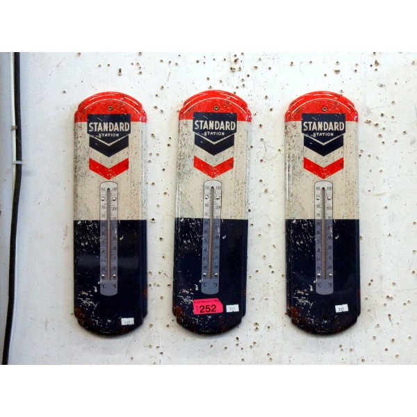 3 New Metal Standard Station Wall Thermometers