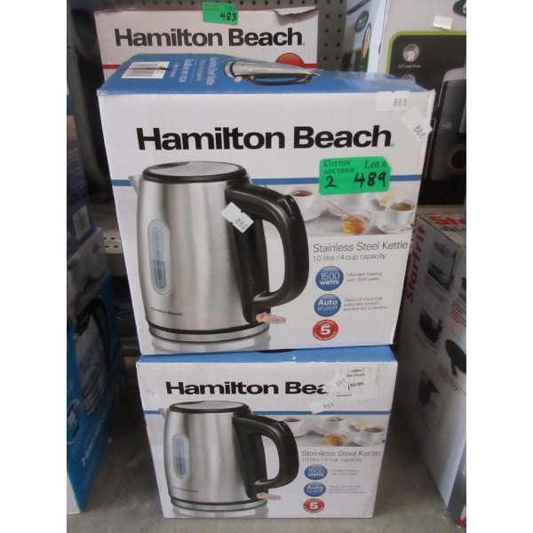 2 Hamilton Beach Stainless Steel Electric Kettles