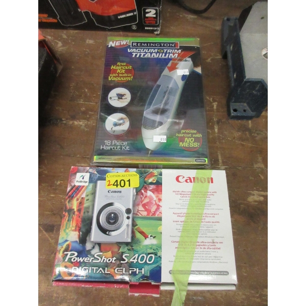 Remington Vacuum & Trim Kit & Canon Camera