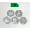 Image 1 : 5 x Silver Clad NUDE Heads or Tails Round 