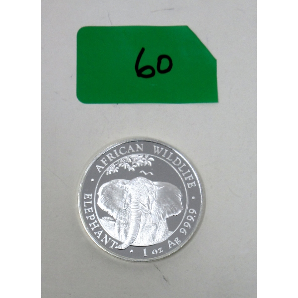 1 Oz .9999 Silver 2021 African Wildlife Elephant Coin 
