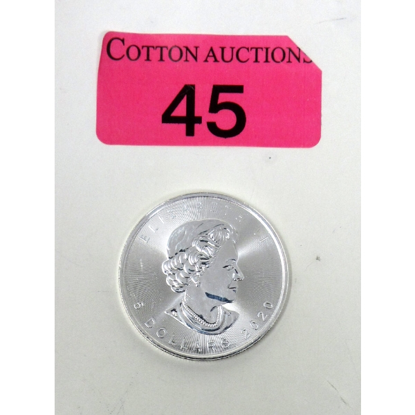 1 Oz .9999 Silver 2020 Maple Leaf Coin 