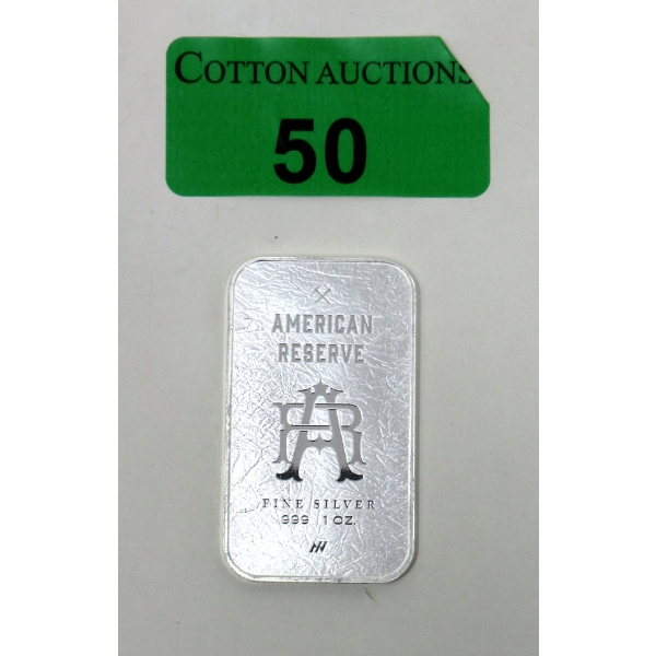 1 Oz .999 Silver American Reserve Asahi Mint Bar 