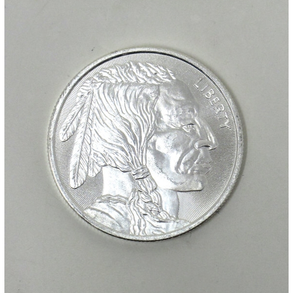 1 Oz .999 Silver Indigenous/Buffalo Round 
